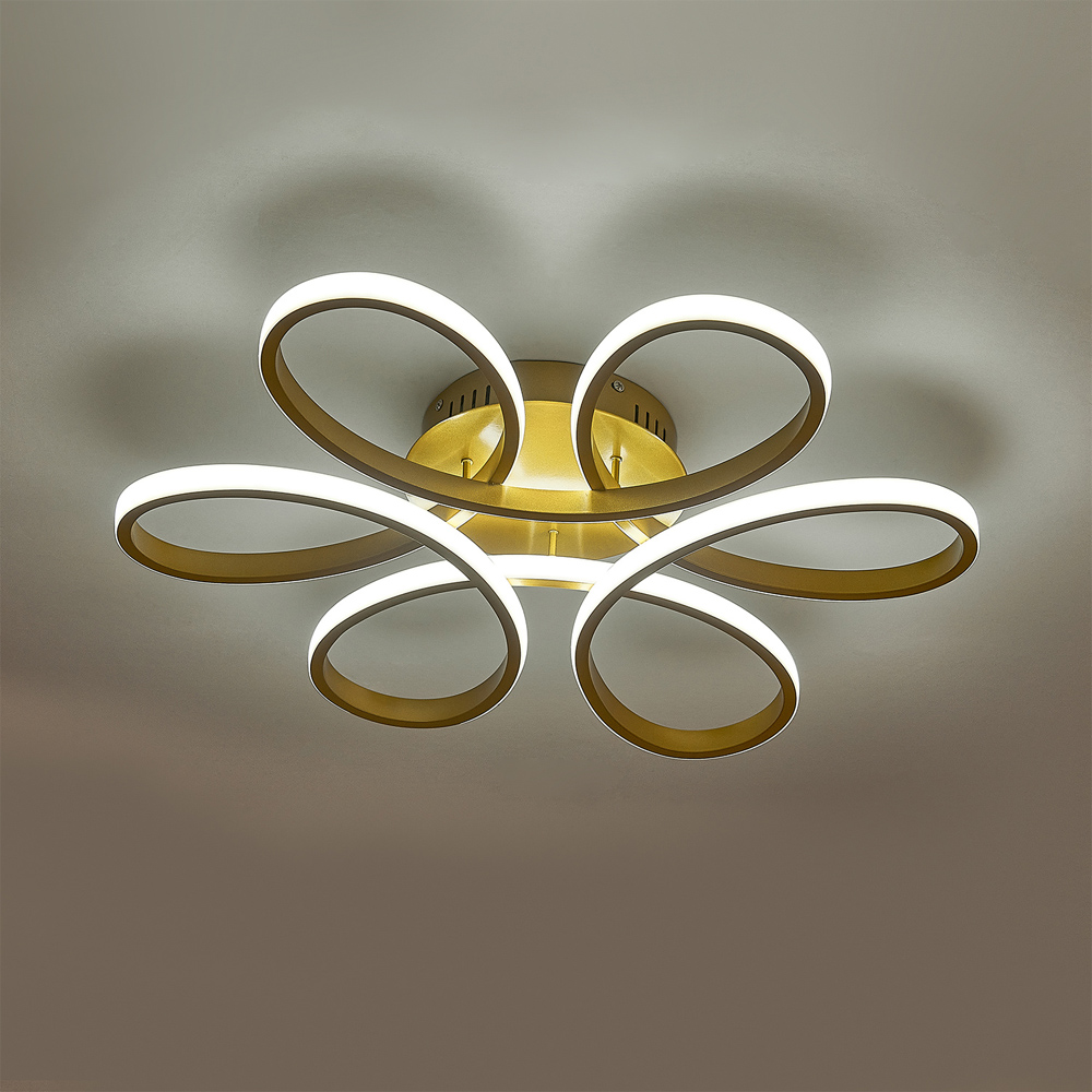 Living and Home Golden Frame Modern LED Ceiling Light Image 4