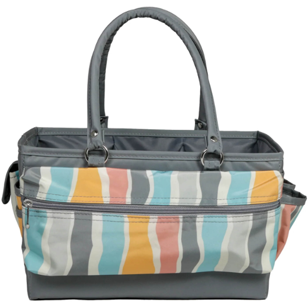 Everything Mary EVM12619-12 Grey Stripes Deluxe Store Tote Craft Organiser 30.5 x 21.6 x 19cm Image 4