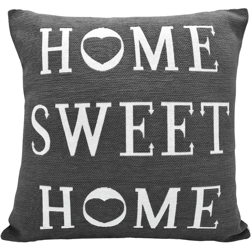 Velosso Home Sweet Home Charcoal Filled Cushion 43 x 43cm 2 Pack Image 1
