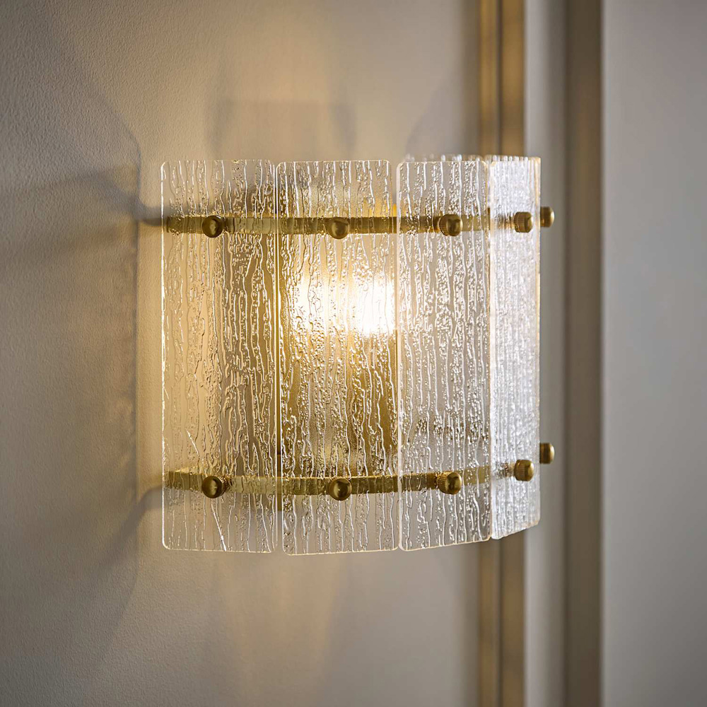 ValueLights Darcy Frosted Acrylic Shade Brushed Gold Wall Light with Bulb Image 6