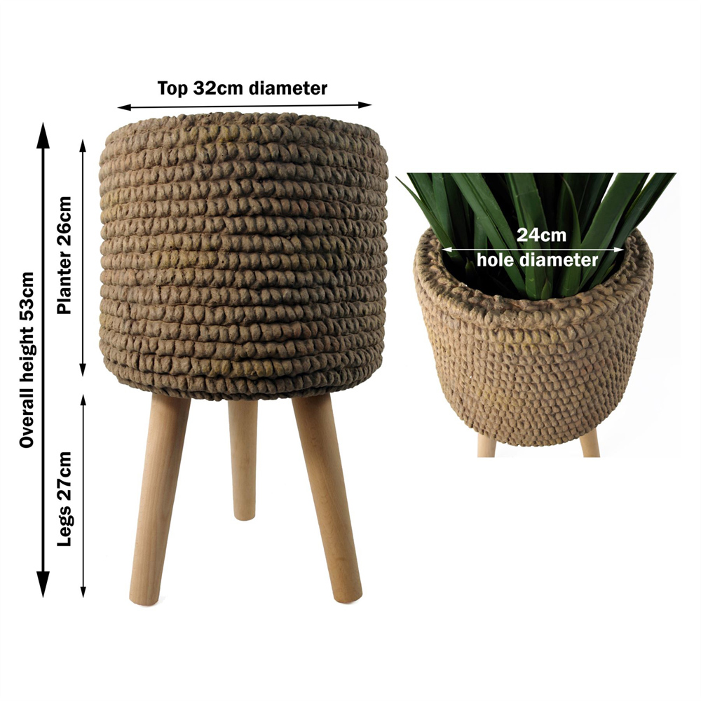 Leaf Seagrass Style Composite Planter with Stand Image 9