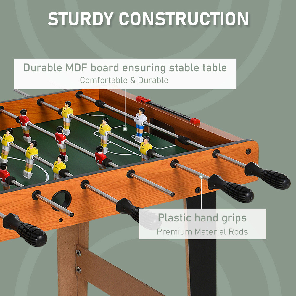 HOMCOM Arcades Game Room Wooden Soccer Football Table with 2 Foosballs Image 5