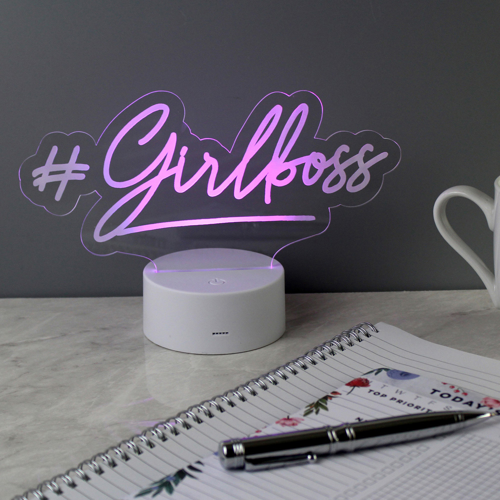 Personalised Memento Colour Changing LED Personalised Free Text Desk Night Light Image 4
