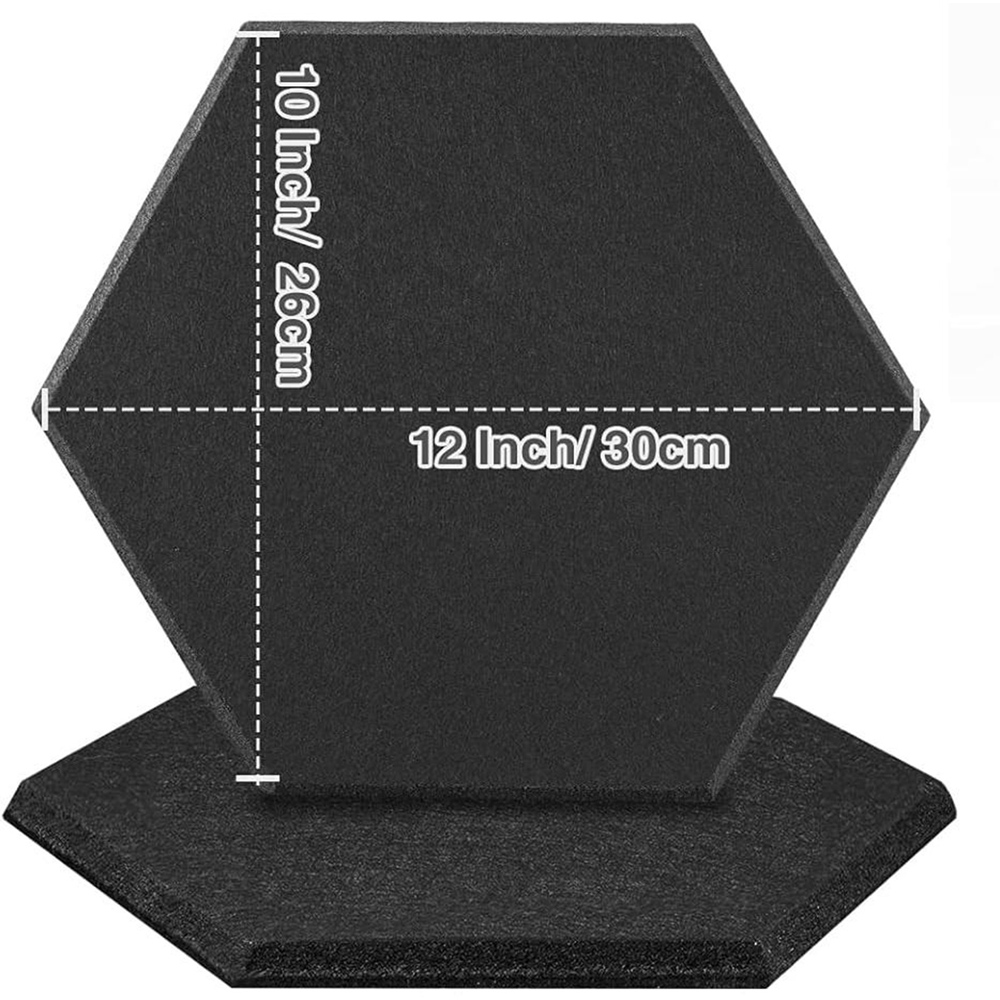Gr8 Home Black Hexagon Self Adhesive Acoustic Wall Panel Set 12 Pack Image 6