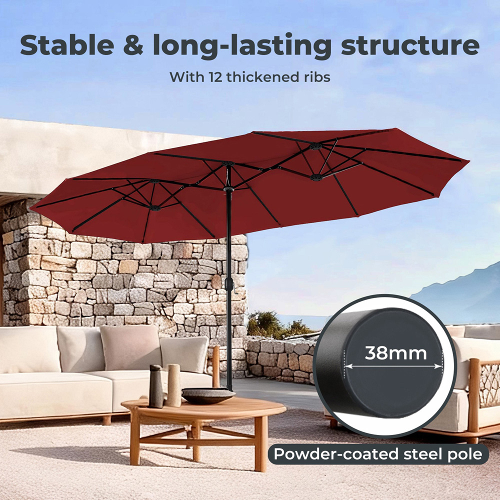 Traderight Mountview Large Doube-Sided Parasol 2.2m Image 6
