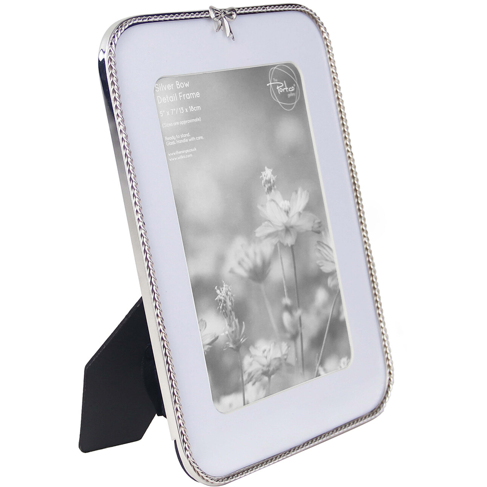 Metal Bow Detail Photo Frame Silver Image 2
