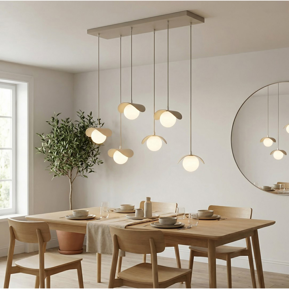 Emibig Ritual 6 Light Beige G9 Ceiling Pendant Light Image 2