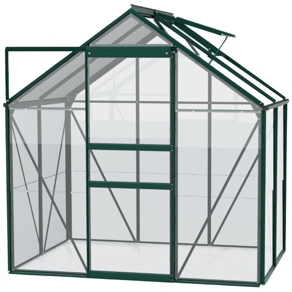 Vitavia Venus 2500 Green Aluminium Frame 6 x 4ft Toughened Glass Greenhouse Image 1