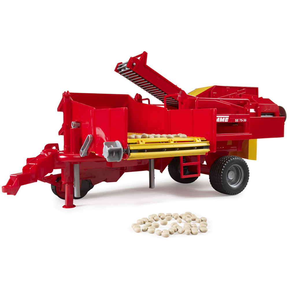 Bruder Kids Grimme SE 75-30 Potato Digger Playset Model with Imitation Potatoes Image 3