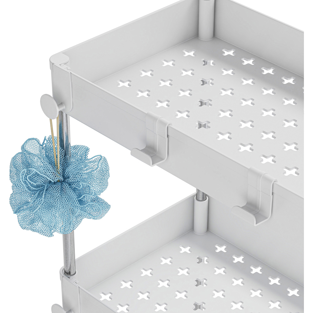 Avilo 3 Shelf White Multi-Purpose Storage Utility Cart Image 3