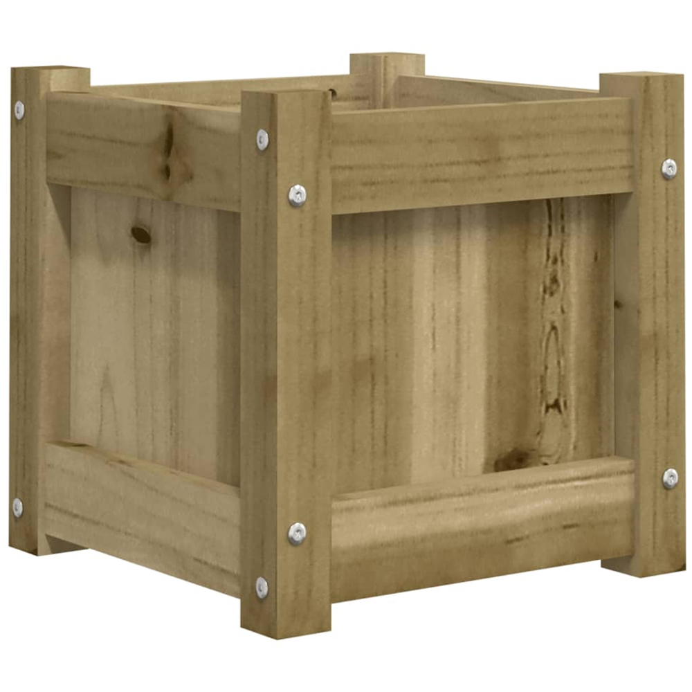 vidaXL Brown Impregnated Solid Pine Wood Garden Planter 31 x 31 x 31cm Image 7