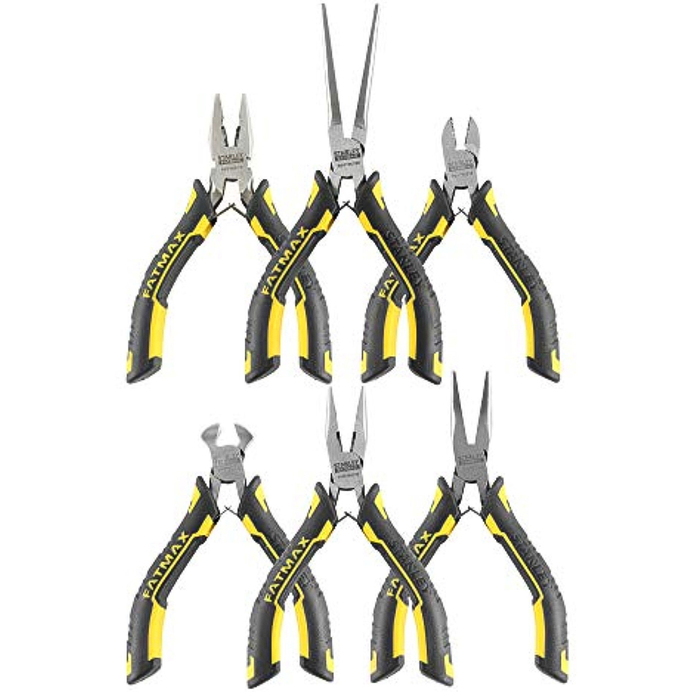 Stanley Tools Fatmax 6 Piece Black and Yellow Mini Pliers Set Image 1