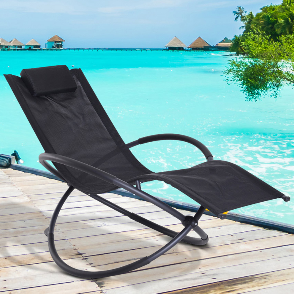 Outsunny Chaise Foldable Rocking Chair Image 1