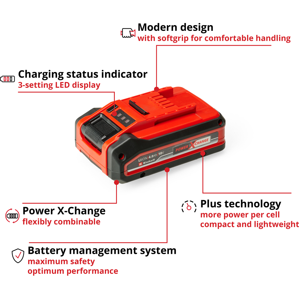 Einhell 4.0Ah Power X Change Plus Battery 18V Image 8