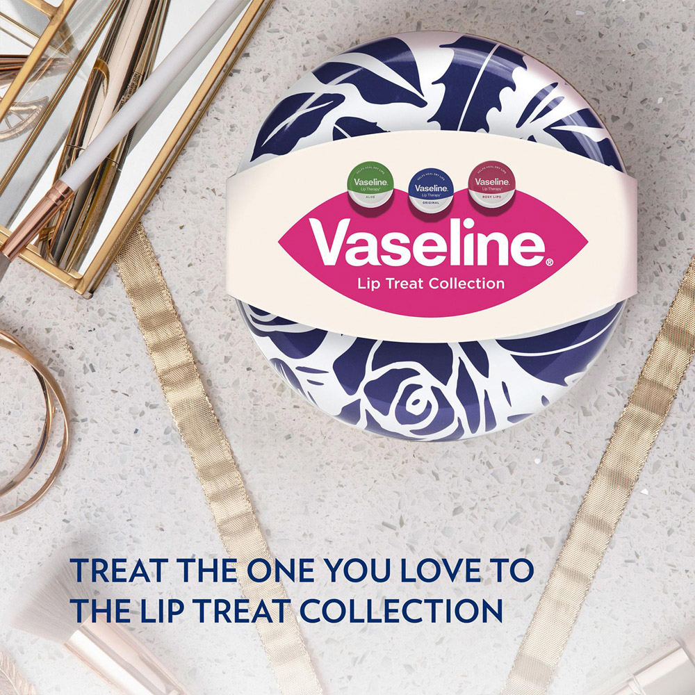 Vaseline Lip Treat Collection Rosy Aloe Original Balm Trio Tin Gift Set 3 Pack Image 7