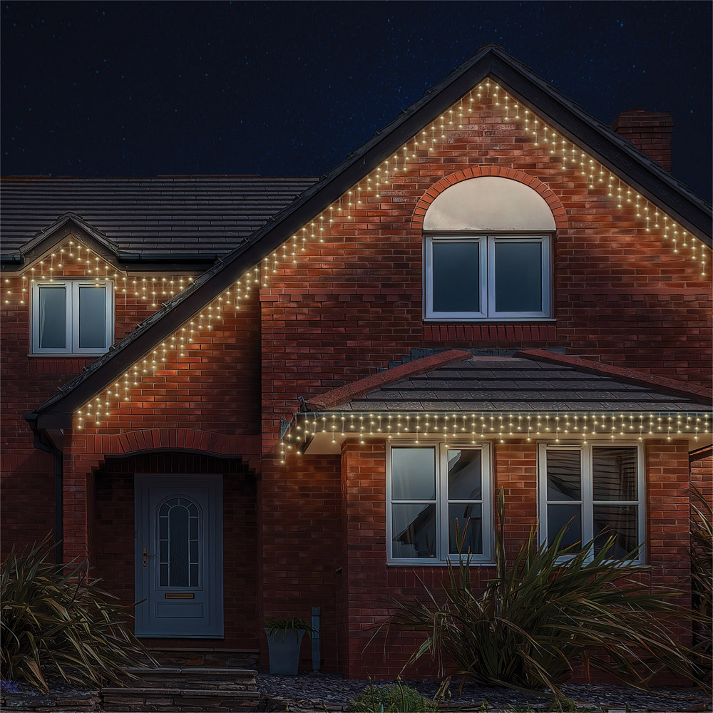 Eagle Connect 360 Warm White LED White Icicle Light 14m Image 4