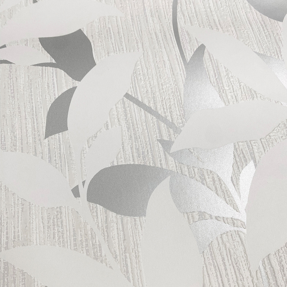 Muriva Hudson Leaf Trail Grey Wallpaper Image 3