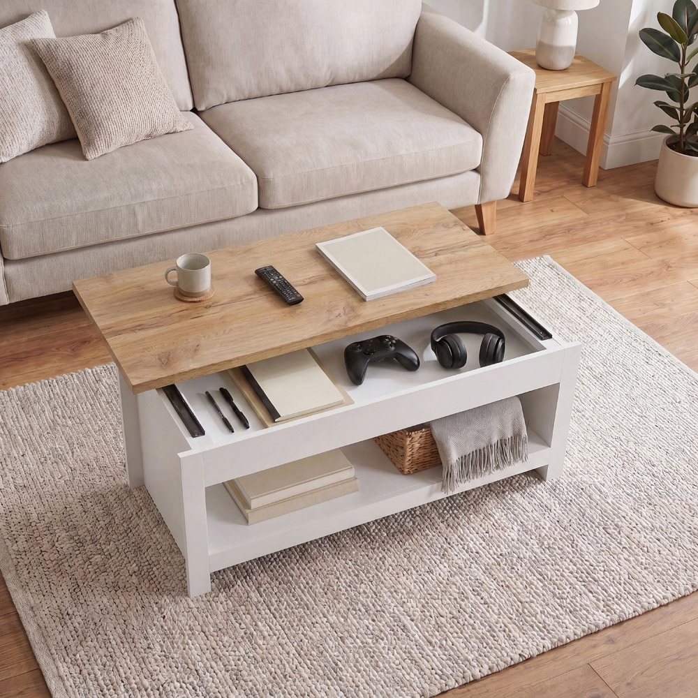 VIDA DESIGNS Arlington Sliding Top White Coffee Table Image 3
