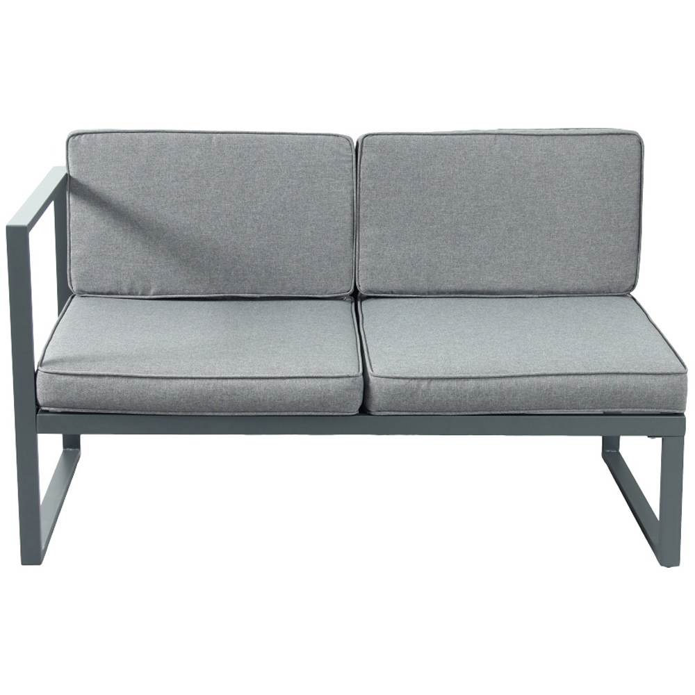 Outdoor Living 5 Seater Chester Grey Metal Corner Sofa and Coffee Table Set Image 4