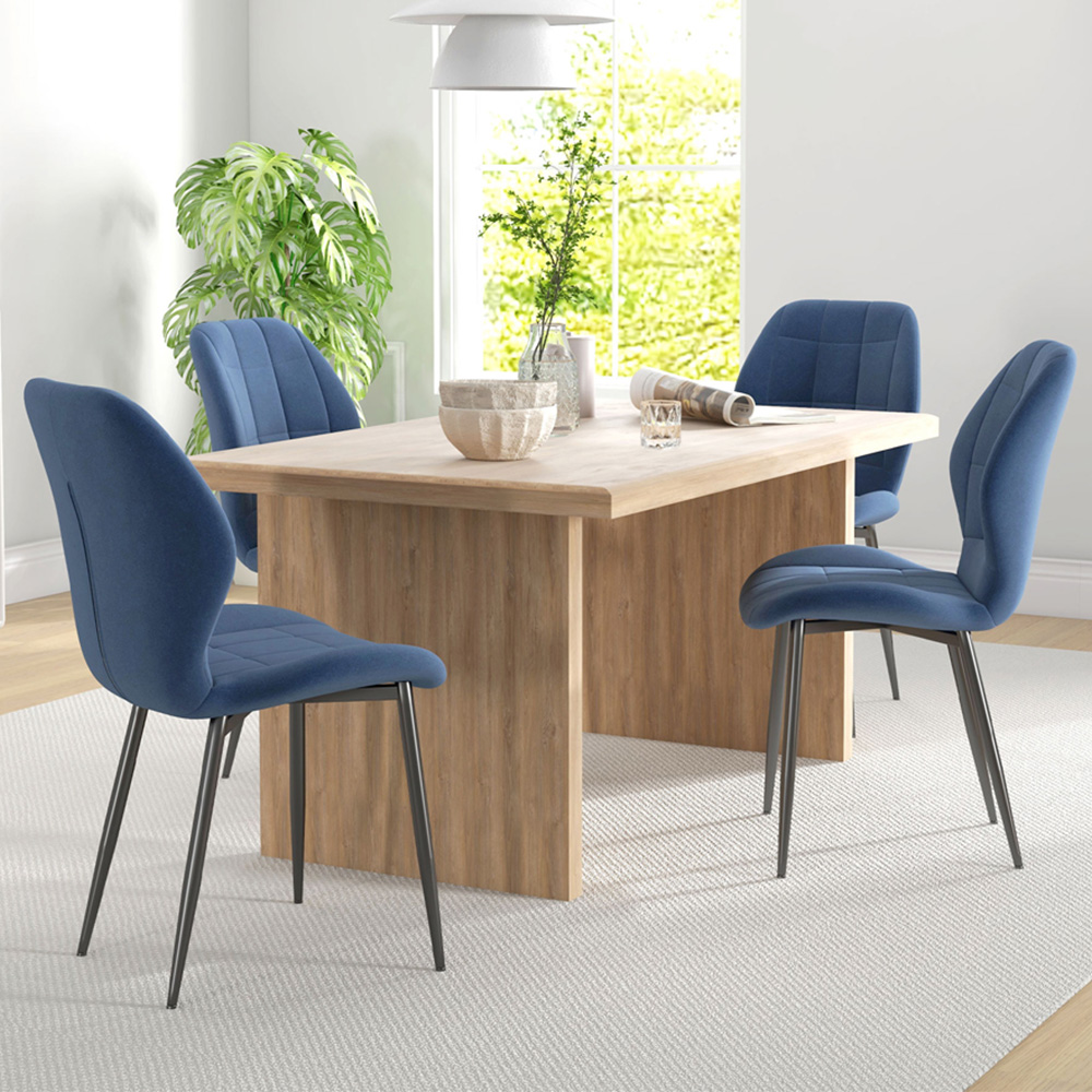 Portland Set of 4 Dark Blue Dining Chair Image 1
