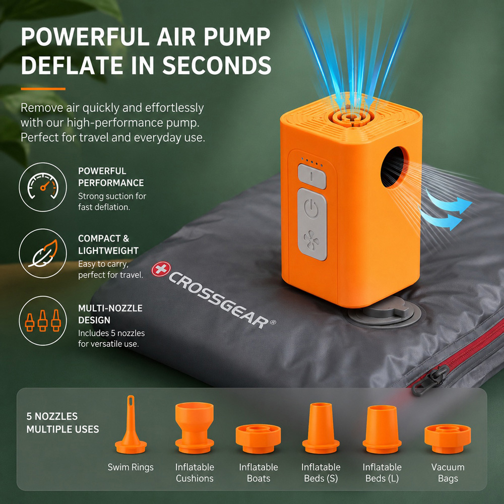 Crossgear Orange Rechargeable Air Pump 33W Image 3