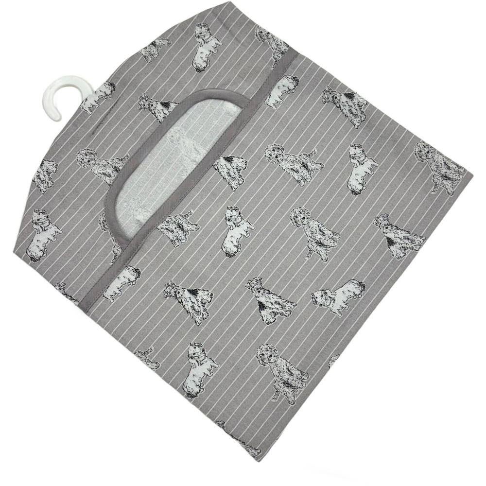 Waggy Tails Printed Peg Bag Grey Image 3