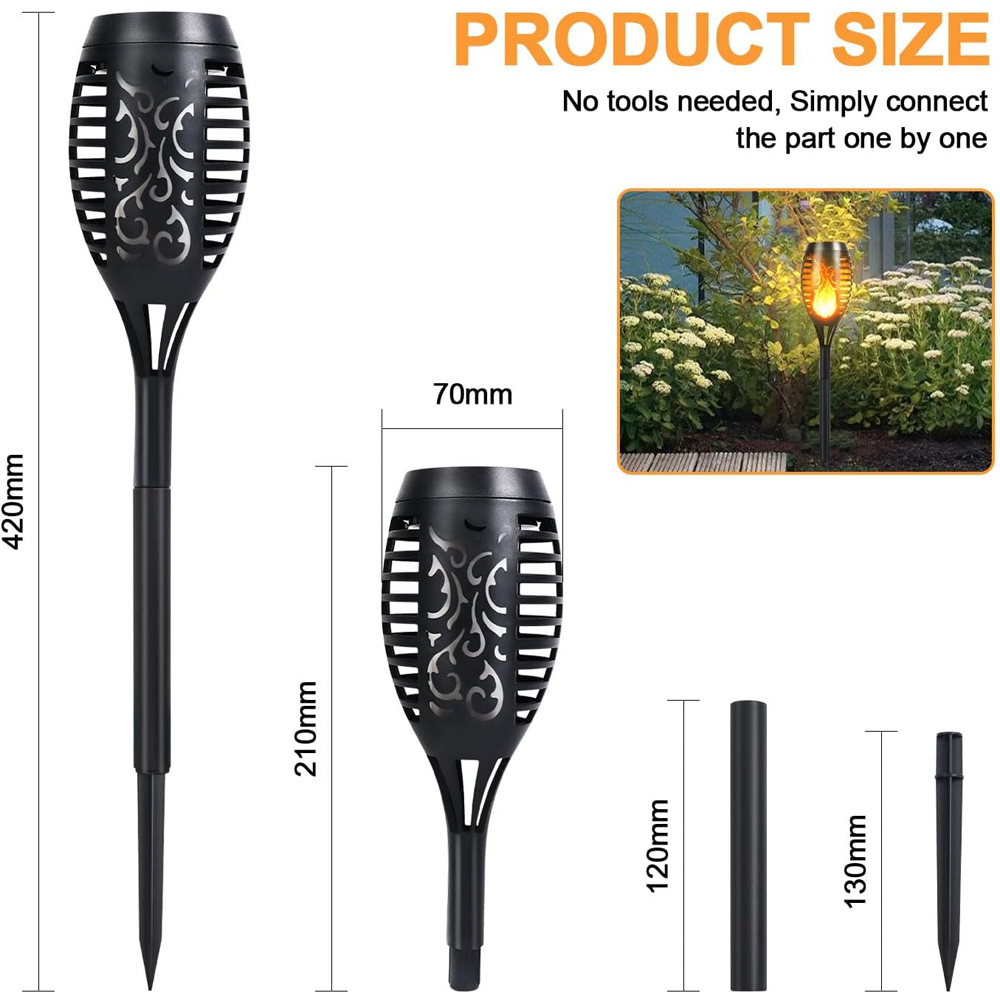 ExtraStar TruFlame 2 Pack LED Solar Dynamic Flame Garden Light Image 7