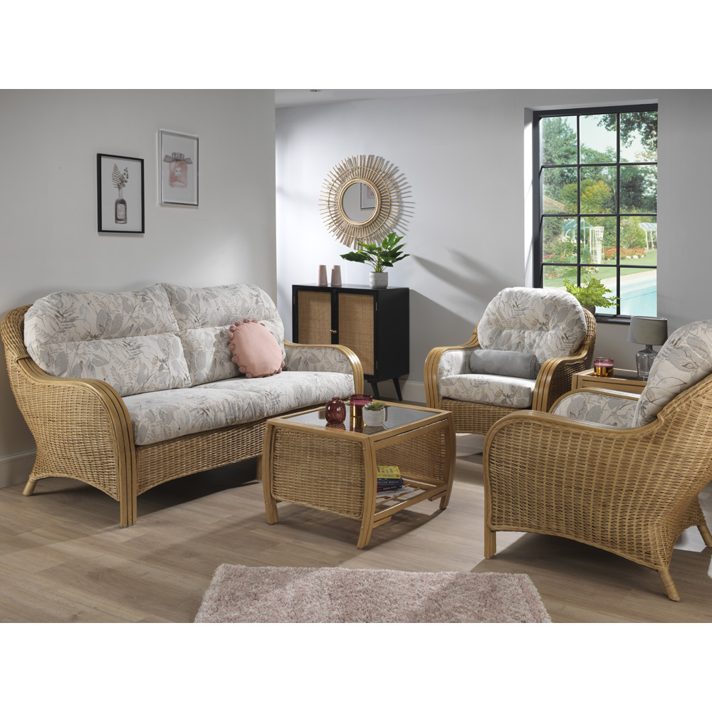 Desser Centurion 3 Seater Leafy Natural Rattan Sofa Image 4