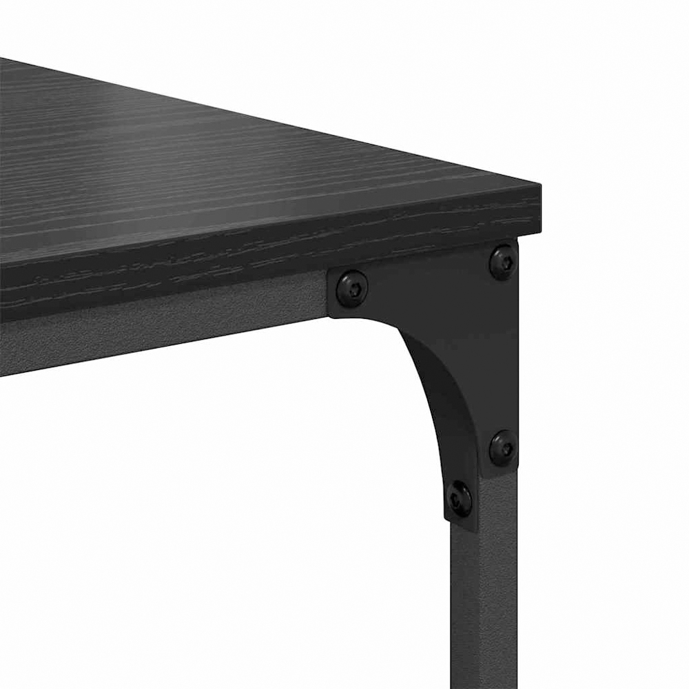 vidaXL 7 Shelf Black Oak Bookcase Image 4