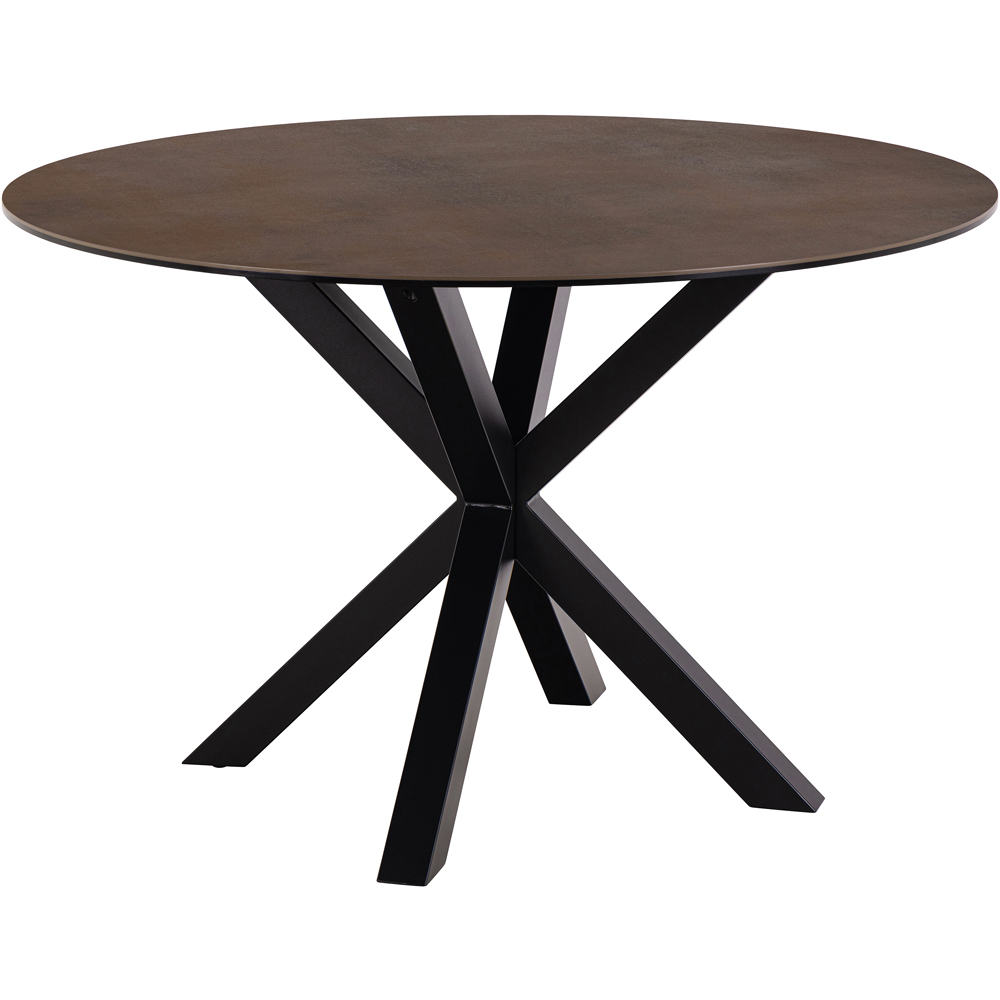 Florence Heaven Ceramic 4 Seater Round Dining Table Rusty Brown Image 2