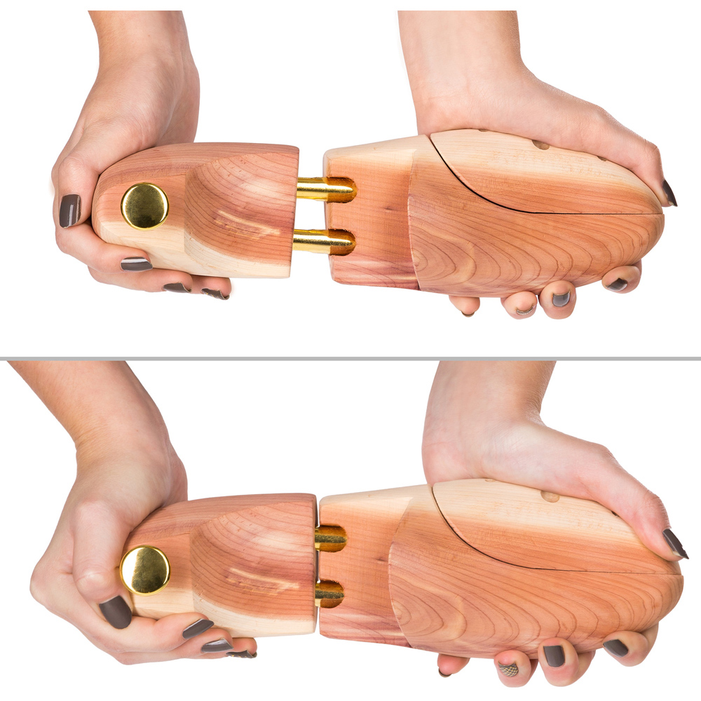 tectake Brass Cedar Wood Shoe Stretcher Pair EU Size 46-48 Image 6