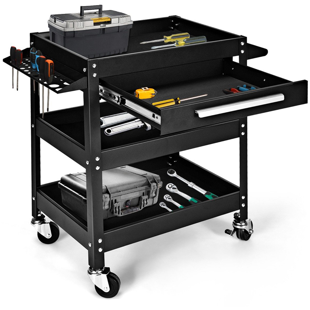 Costway 3 Shelf Rolling Utility Cart Image 3