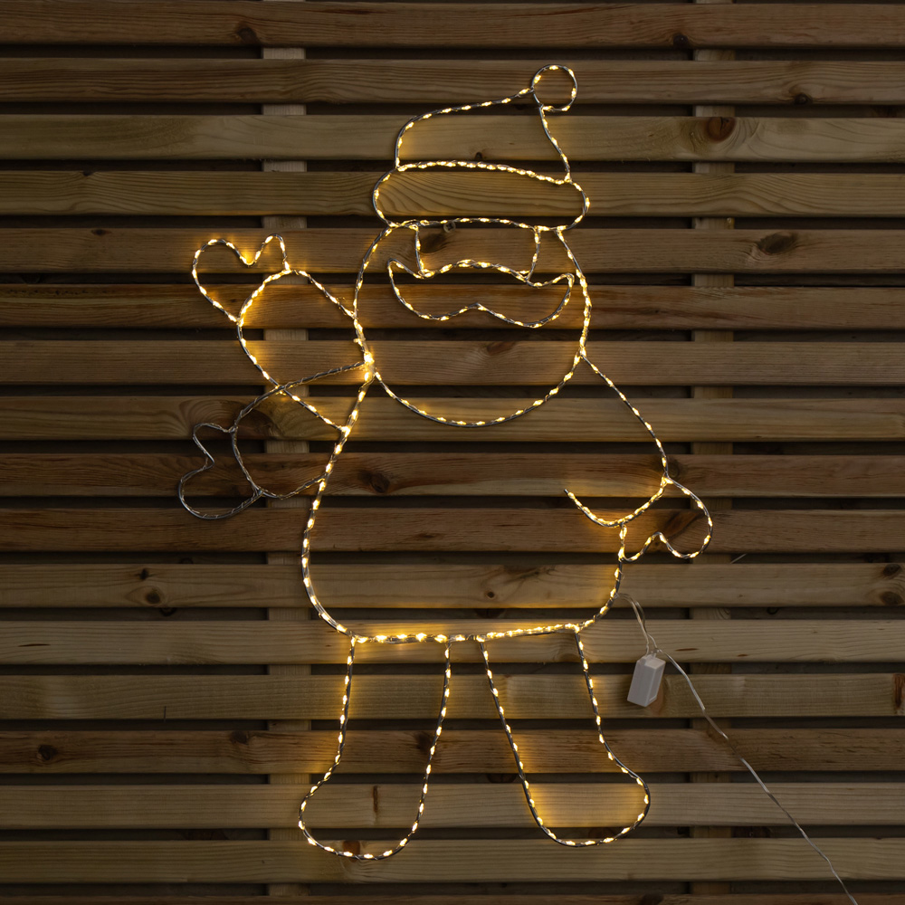 Samuel Alexander 320 Warm White LED Light-Up Waving Santa Christmas Silhouette 79 x 54cm Image 9