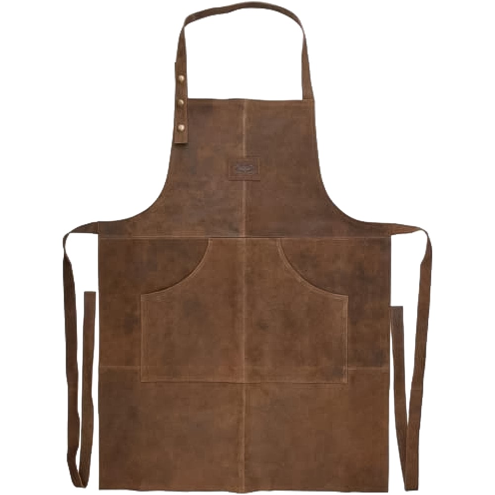Fallen Fruits Brown Leather Adjustable BBQ Apron Image 1