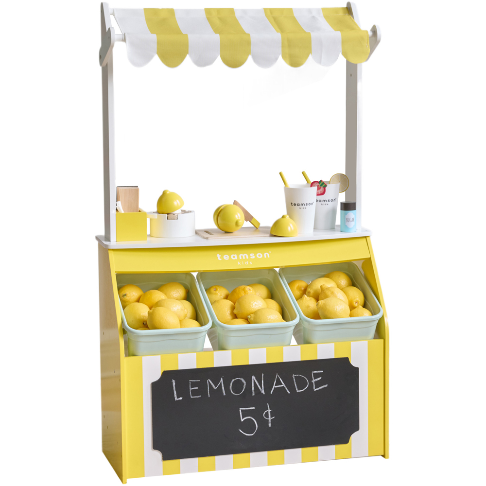Teamson Kids Sunny Citrus Yellow Lemonade Stand Play Set Image 3