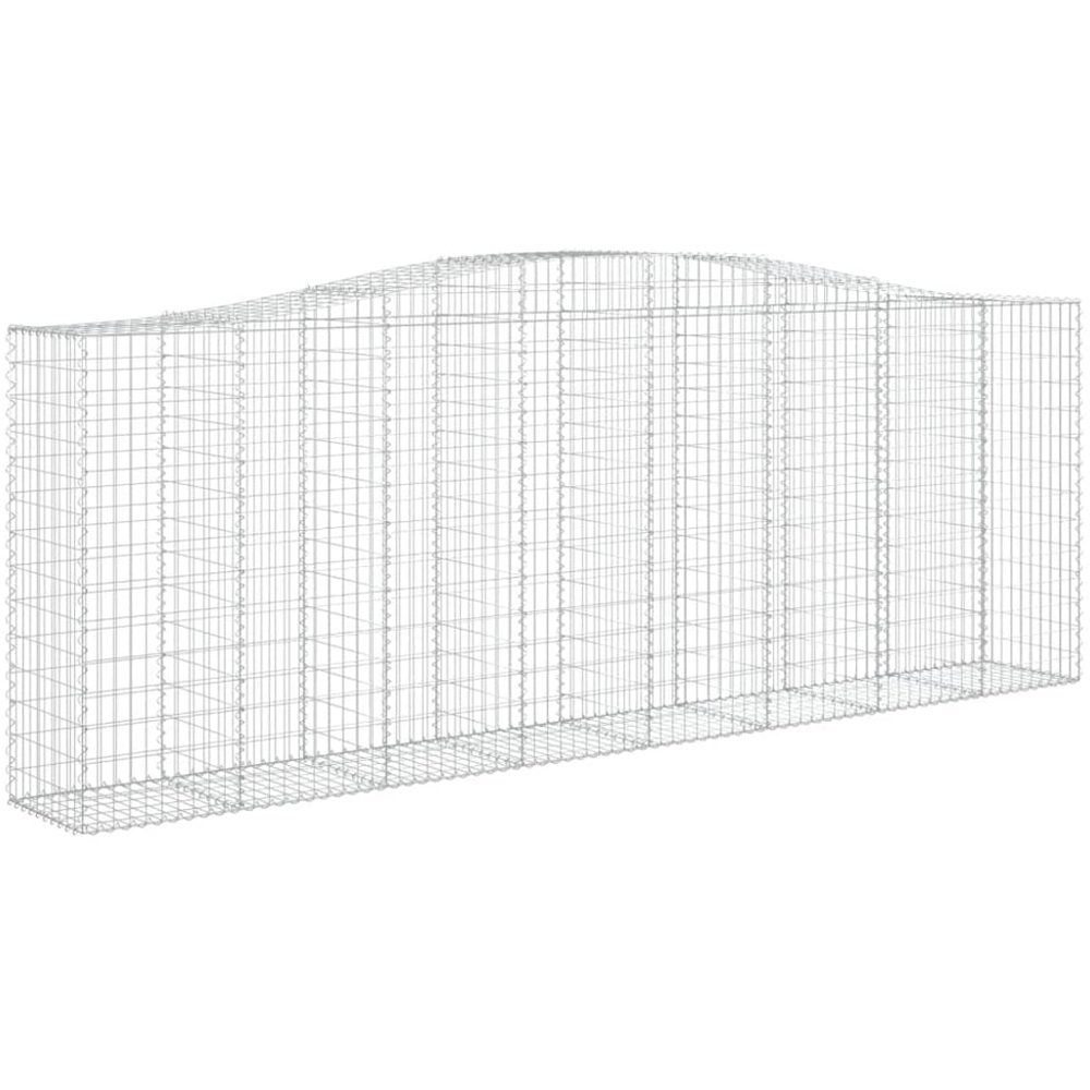 vidaXL Silver Galvanised Iron Arched Gabion Basket 400 x 50 x 140/160cm 6 Pack Image 1