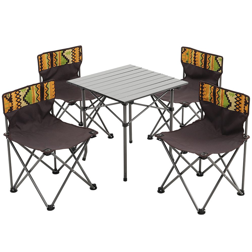 Living and Home 4 Seater Black Folding Camping Set Image 7