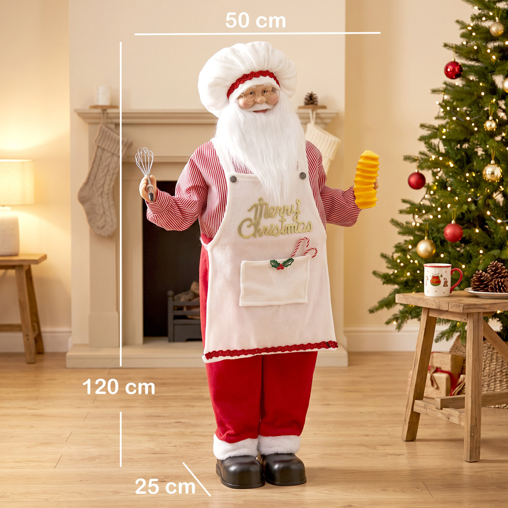 HOMCOM Singing and Cooking Santa Claus with Head Moving Christmas Decoration 4ft Image 3
