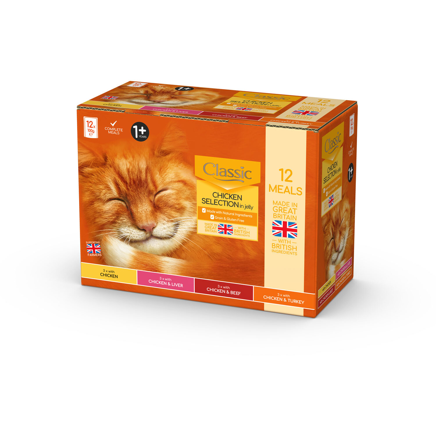 Classic Chicken Selection in Jelly Adult Cat Food Pouches 12 x 100g Image 2