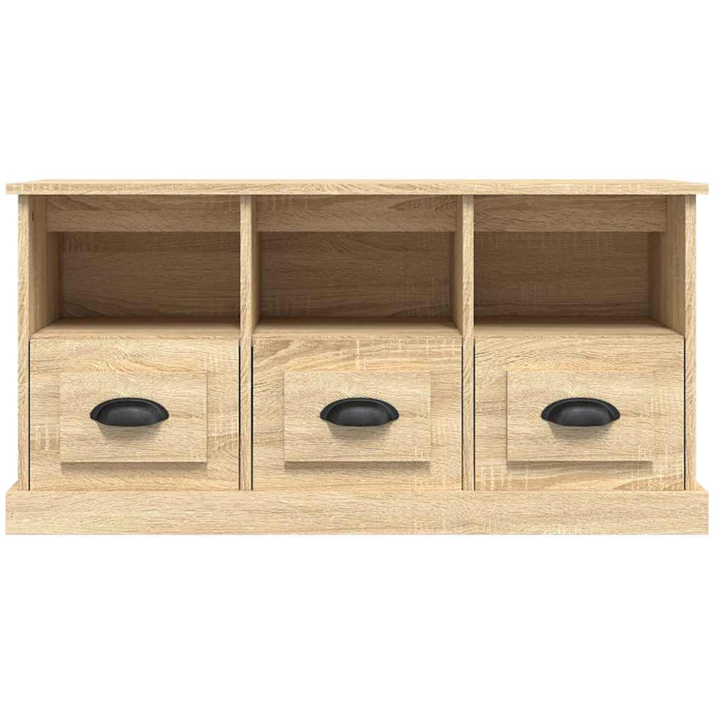 vidaXL 3 Drawer 3 Shelf Sonoma Oak TV Cabinet Image 6