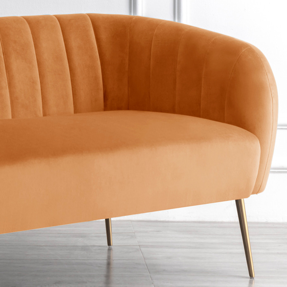 Matilda 2 Seater Orange Velvet Sofa Image 3