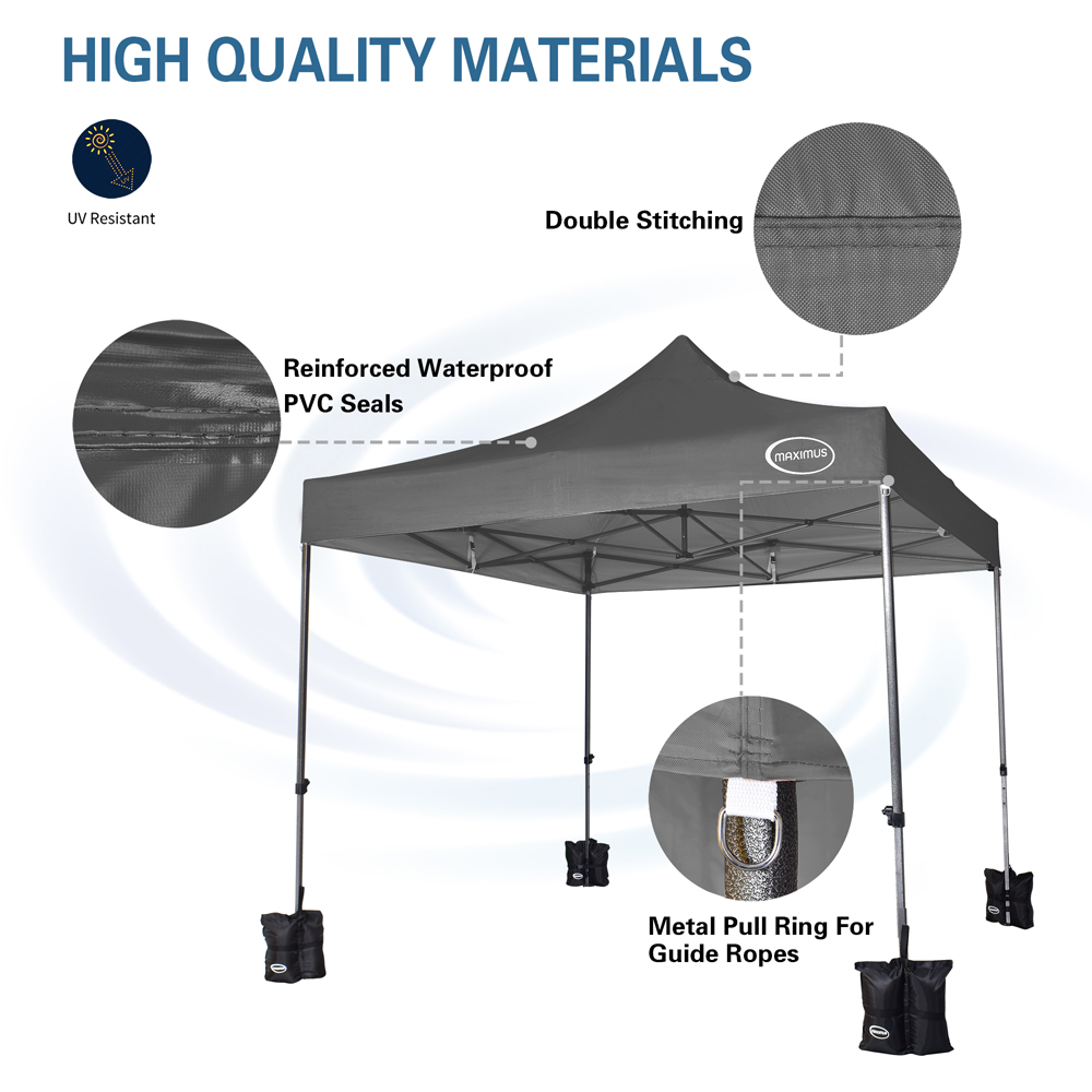 Maximus Grey Pop Up Outdoor Gazebo 3 x 3m Image 5