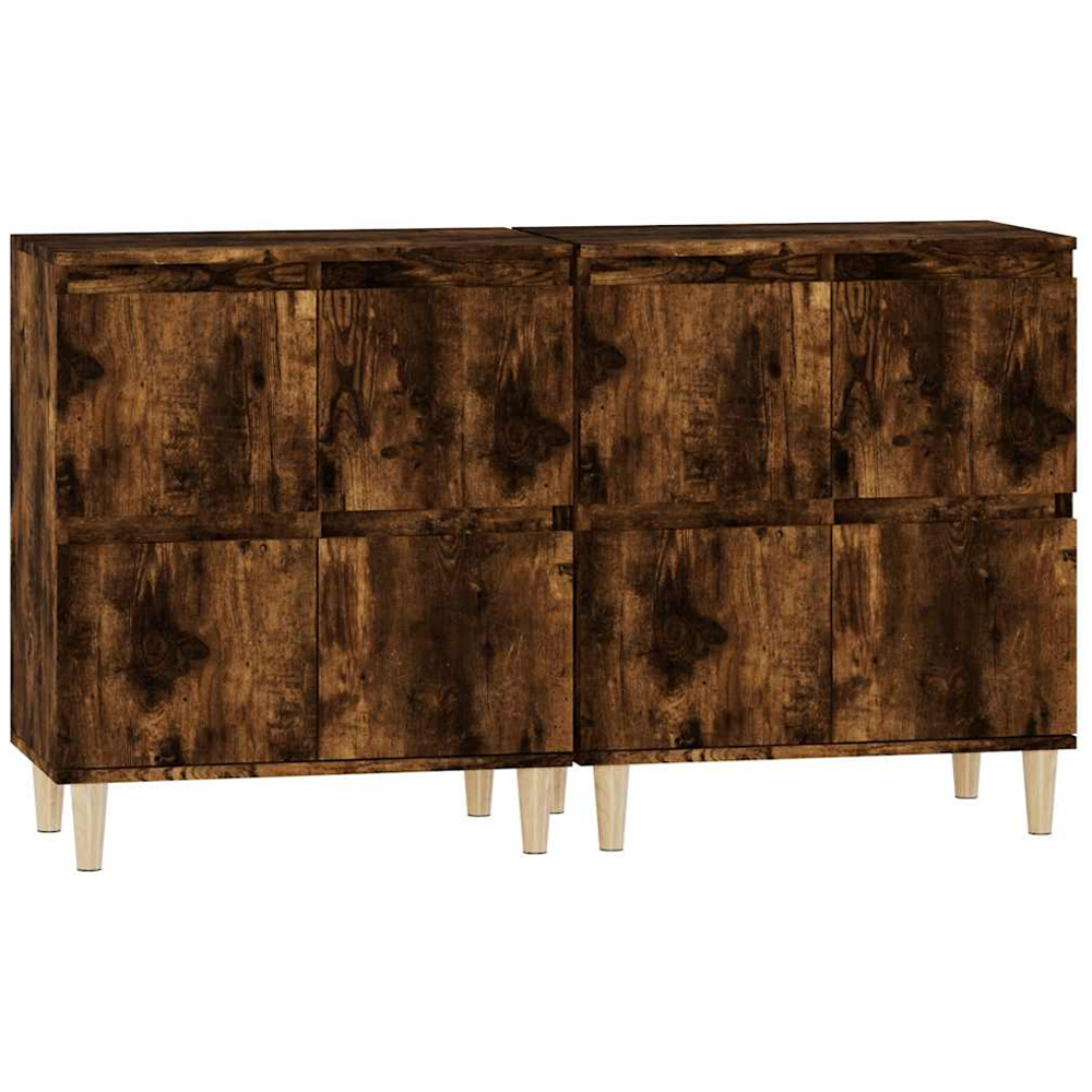 vidaXL 4 Door Smoked Oak Sideboard Set of 2 Image 5