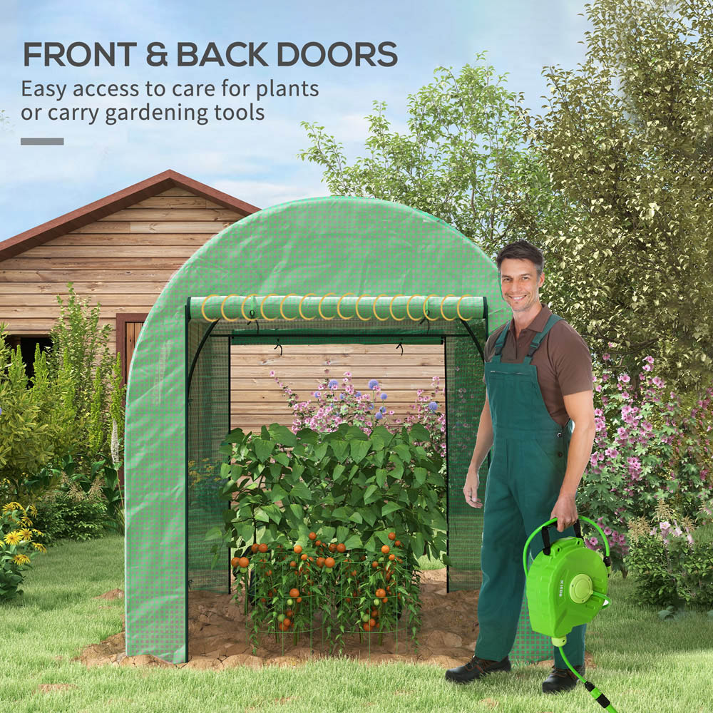 Outsunny Green PE 6 x 6ft Polytunnel Greenhouse Image 5