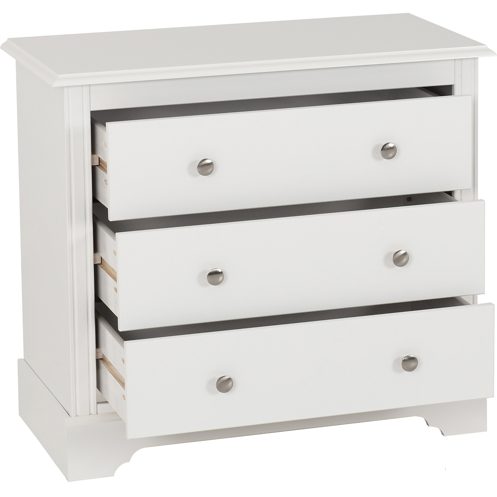 Seconique Stratford 3 Drawer White Storage Chest Image 4