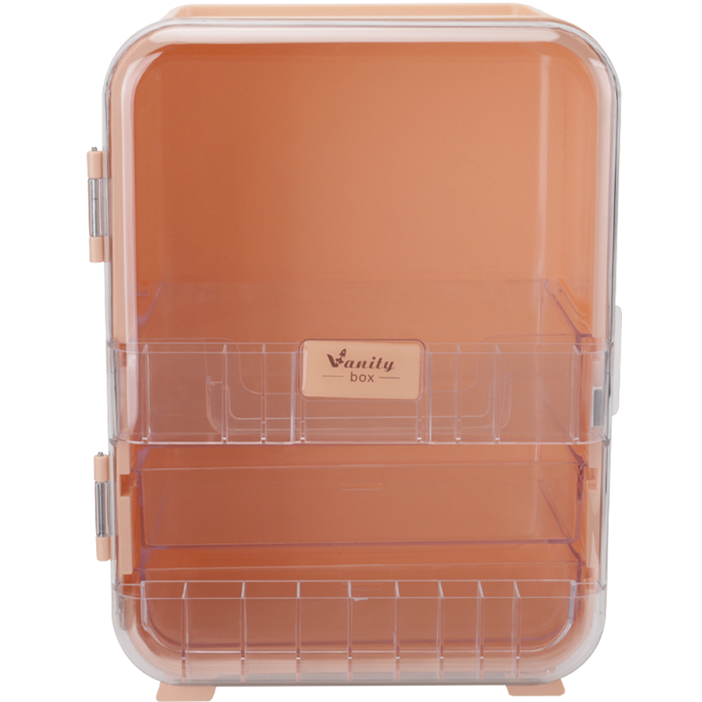 Living and Home Single Door 2 Drawer Transparent Makeup Storage Organiser with Mirror Image 3