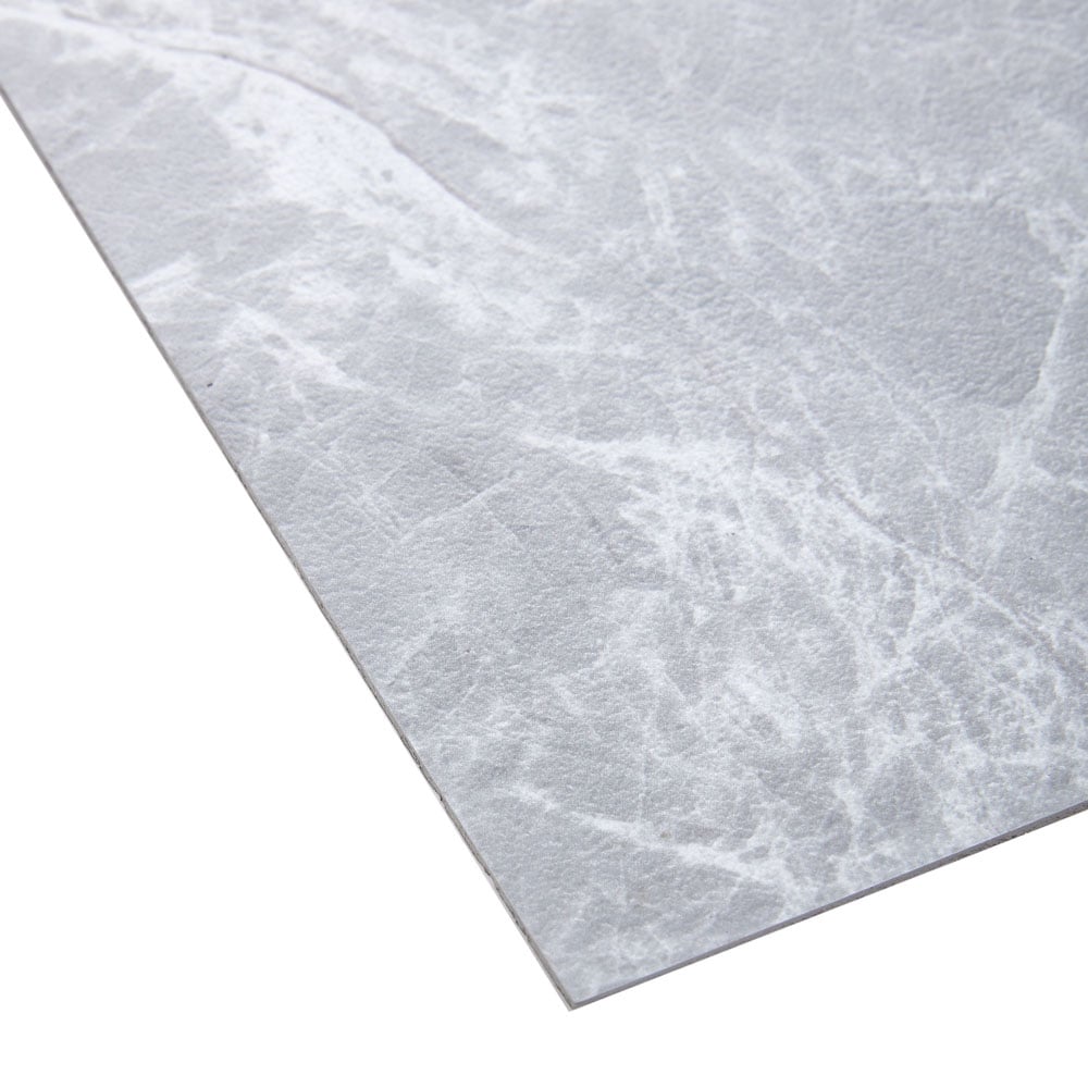 Living and Home Realistic Stone Texture Light Grey Marble PVC Self Adhesive Flooring 28 Pack Image 4