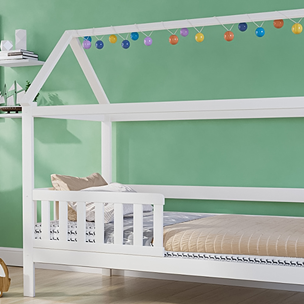 Noomi Alisa Single Continental White Wooden House Bed Image 2