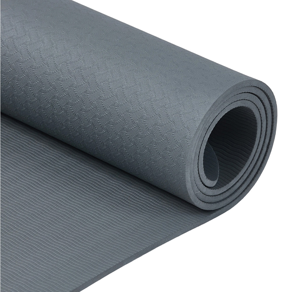 H&O Direct Grey Non Slip Yoga Mat 6mm Image 2