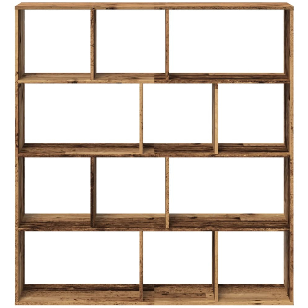 vidaXL 12 Shelf Old Wood Bookcase Image 5